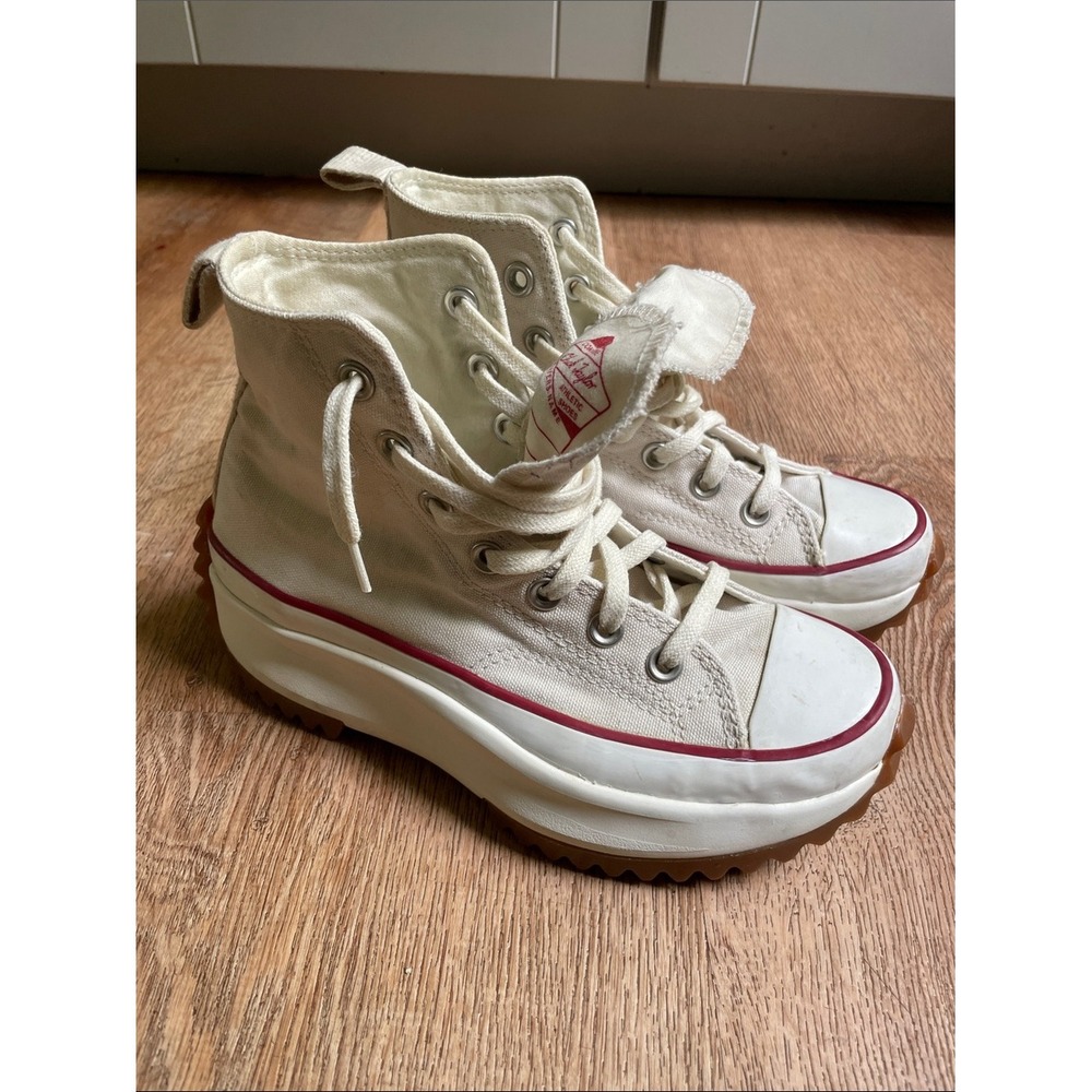 Converse Run Star Hike High Top Platform Sneakers Parchment Cream 166799C - Picture 4 of 16
